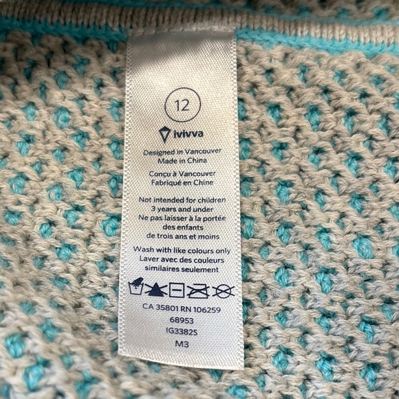 ivivva by Lululemon Dream Embrace Wrap Blue Silver Hooded Sweater - Picture 10 of 12